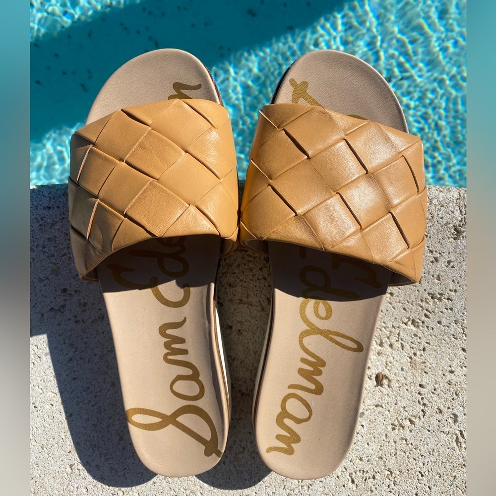 Sam Edelman Adaley Women’s Leather Slip On Sandal Platform Shoes Size 9.5